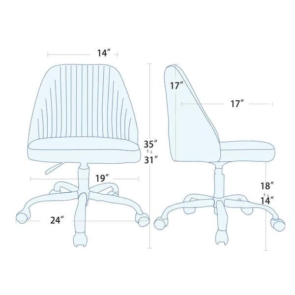 dimension image slide 1 of 6, Home Office Chair Twill Fabric Ergonomic Desk Chair Computer Task Chair Vanity Chair