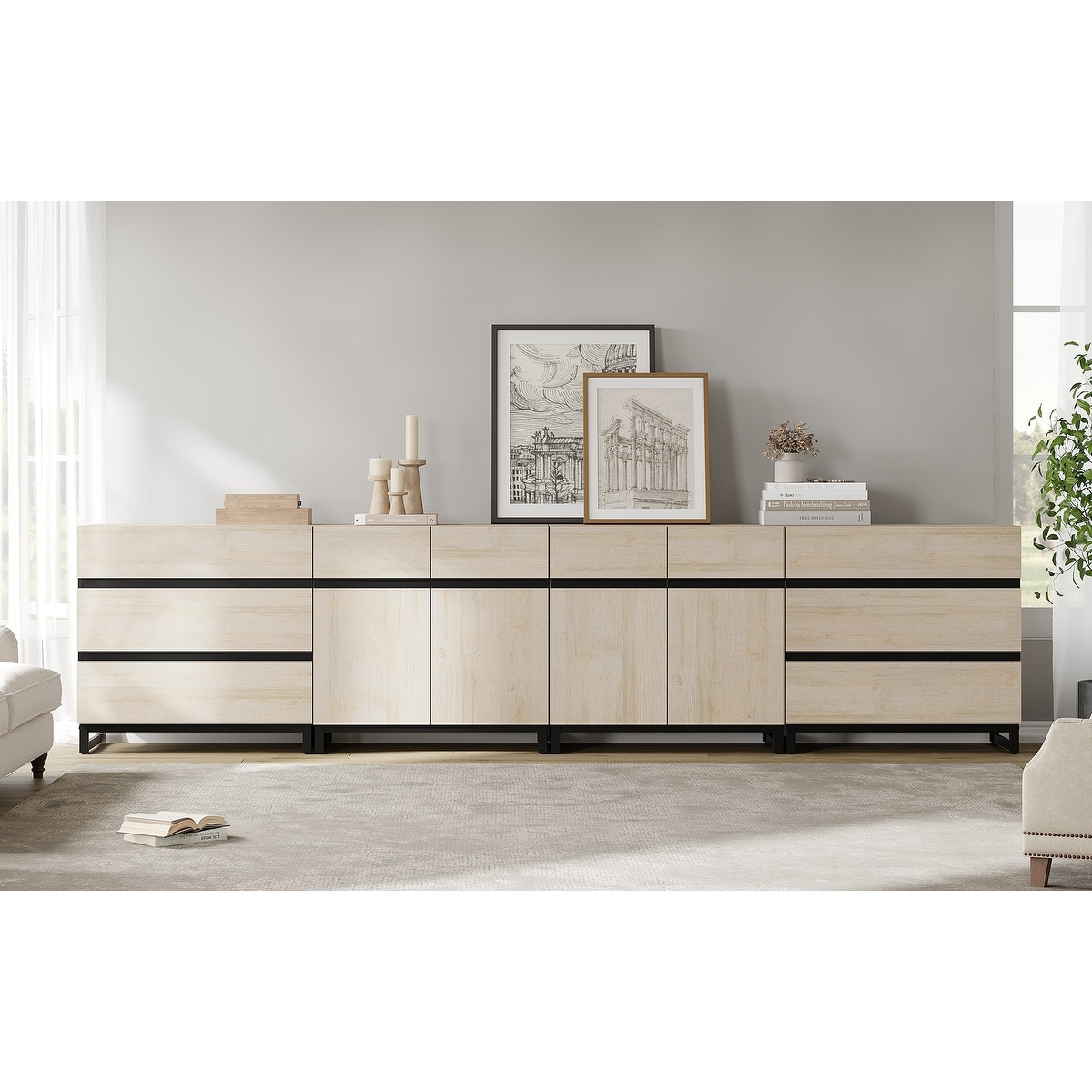 WAMPAT Dresser for Bedroom, Closet Organizers and Storage with Adjustable Shelves and 6 Drawers, Wooden Modern Dresser