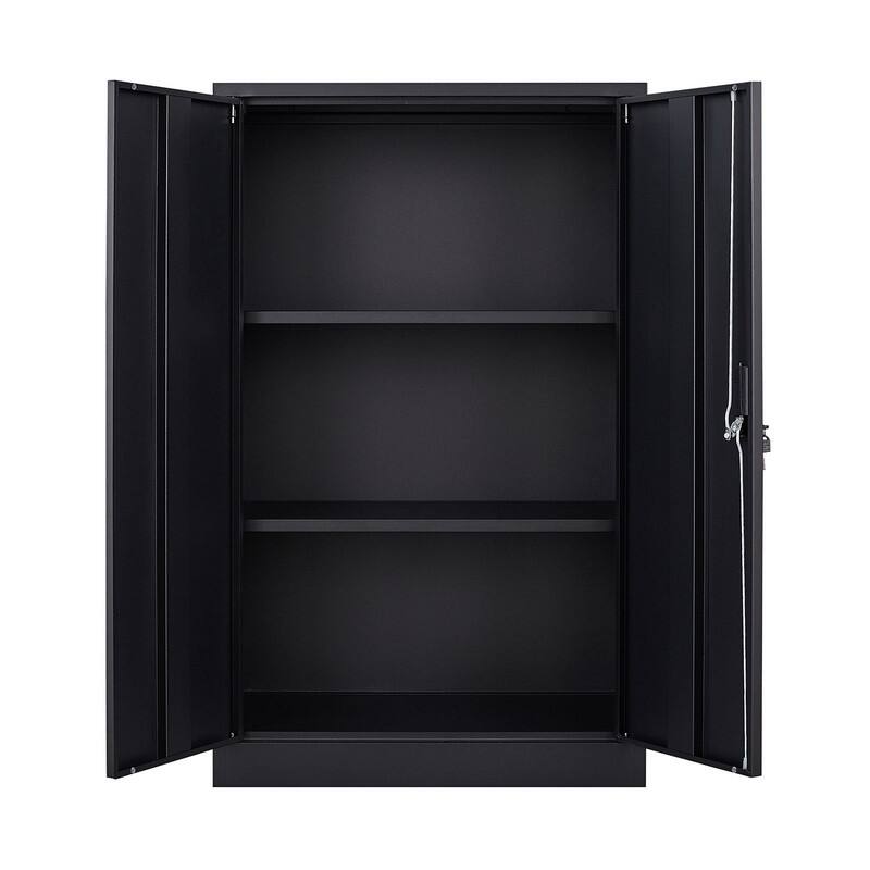 Metal Folding Filing Storage Cabinet with Locking Doors and Adjustable Shelf