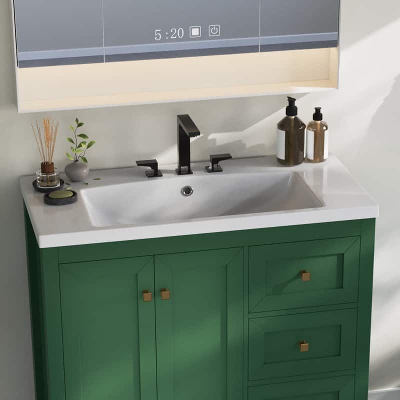 Moasis 36"/42" Bathroom Vanity with Sink Set and 2 Soft-Closing Doors & 3 Drawers