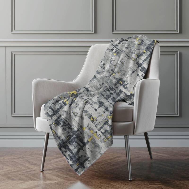 Premium Machine Washable ASB76 Abstract Contemporary Sherpa Throw Blanket
