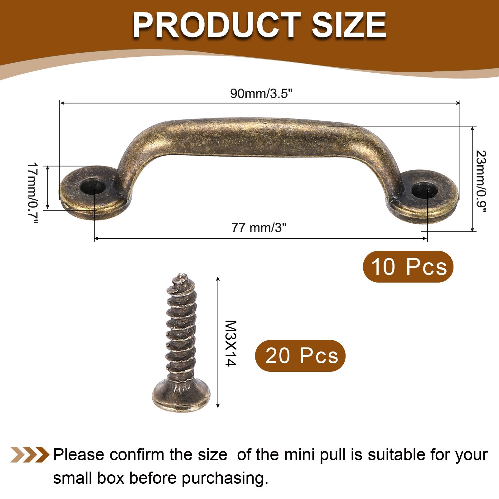 Mini Decorative Handles, Vintage Mini Pulls Metal Jewelry Drawer Box Zinc Alloy Cabinet Screw Mounted Pull Handles for Furniture