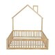 preview thumbnail 13 of 16, House-shaped Design Wood Full Size House Platform Bed with Safety Guardrail, White
