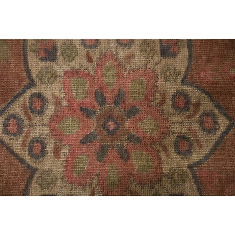Floral Medallion Tabriz Persian Area Rug Blue Handmade Wool Carpet - 9'5"x 12'5"