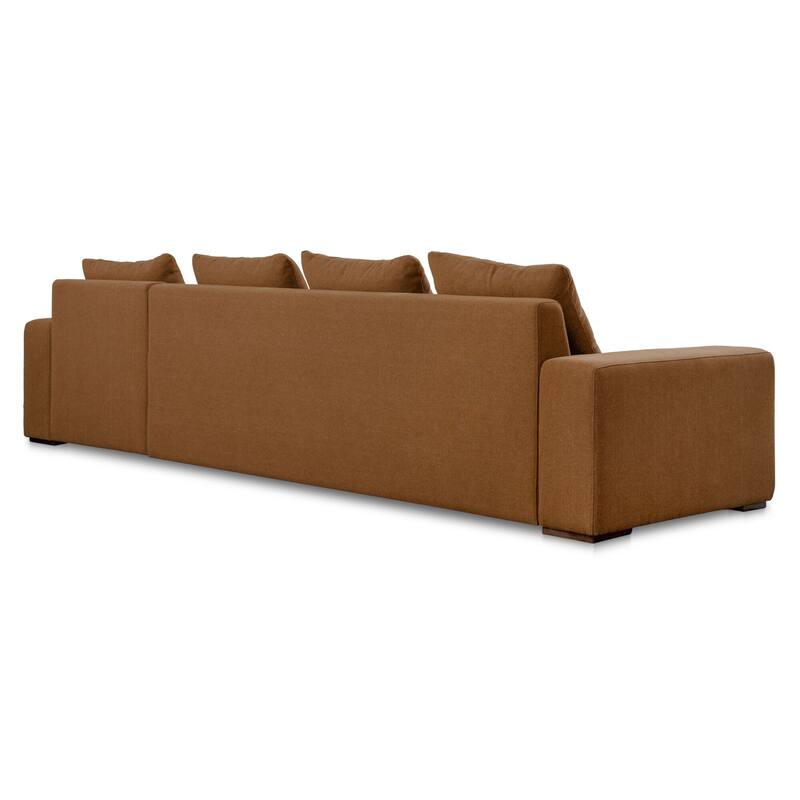 NADAAL STUDIOS Cavan Right-Facing Sectional Sofa, Wide Track Arms, Performance Polyester Upholstery, Seats 5, Rust