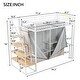 preview thumbnail 8 of 10, Elegant Twin Size Metal Loft Bed with Wardrobe and Storage Shelves, Sturdy Construction & Unique Design, White