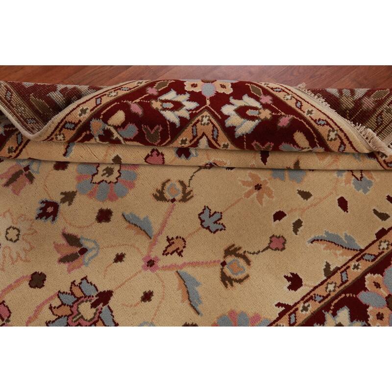 Hand Knotted Oriental 100% Wool Carpet Traditional Floral Peach Ziegler Area Rug - 7' 1'' X 5' 5''