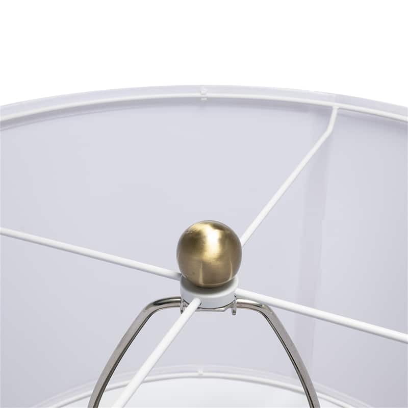 D16x27.5" Gold Geode Shaped Table Lamp with White Drum Shade