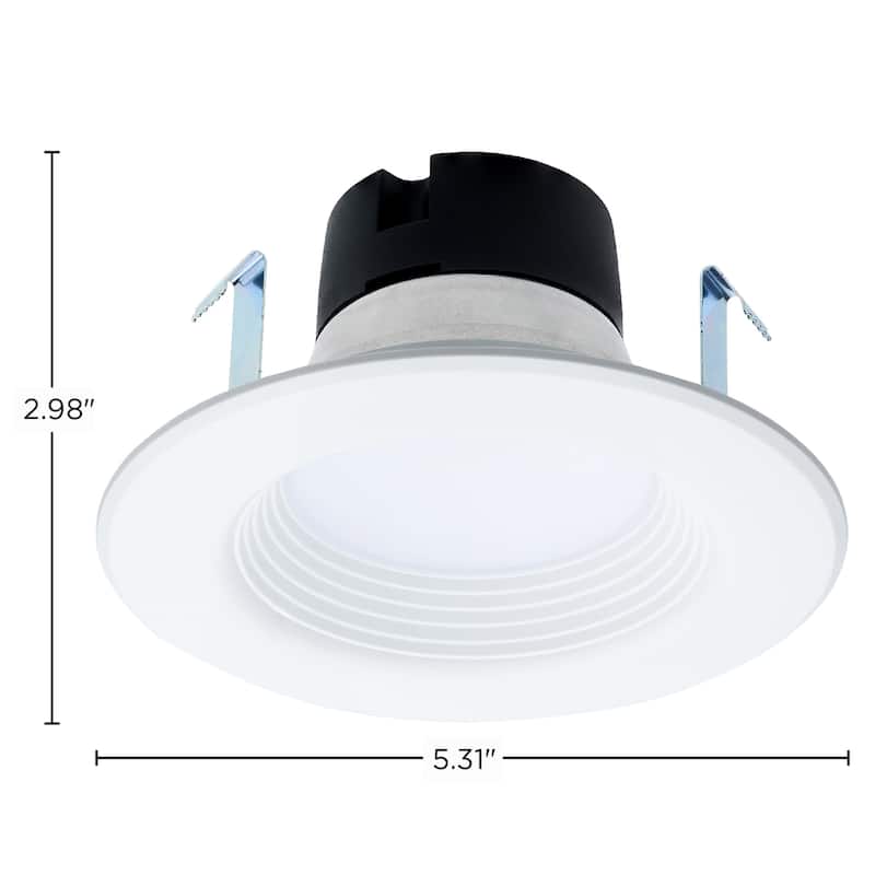 6.5W LED Downlight Retrofit 4In Baffle CCT Selectable 12V Matte White Finish