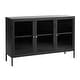preview thumbnail 13 of 27, Rye Studio Brianne Modern Metal & Glass 3-Door Sideboard