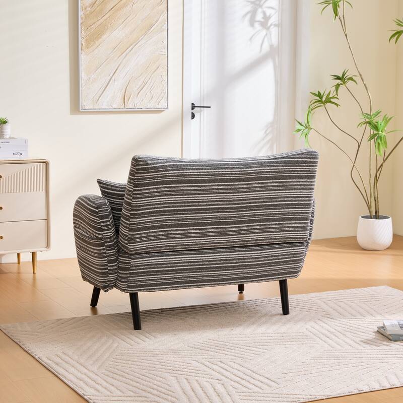 Modern Style 2-seater Sofa with Ultra-Comfortable Armrests, Armrest Pillows, and Storage Pockets, Deep-Seated Sofa