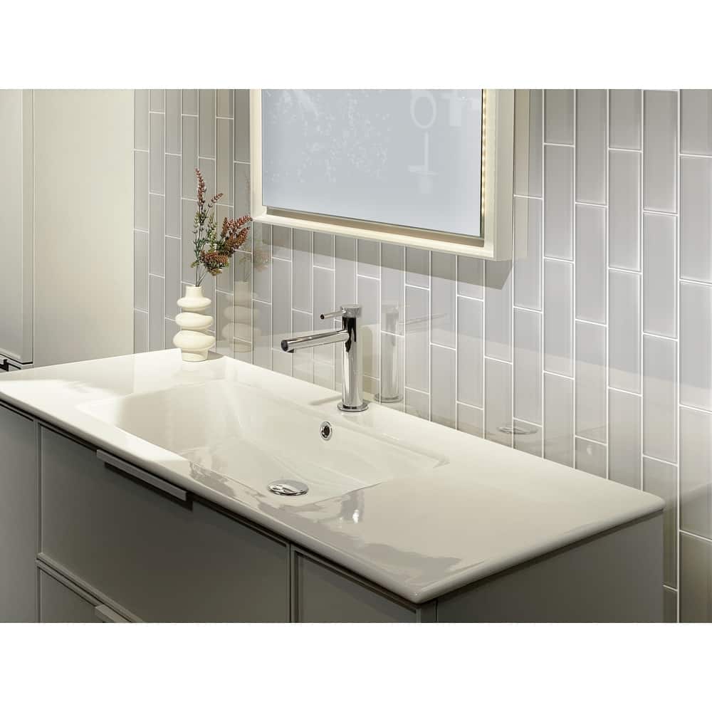 Apollo tile 3" x 12" Colorway Glossy Warm Greige Glass Tile (5 sq ft/case) - 20 Pack