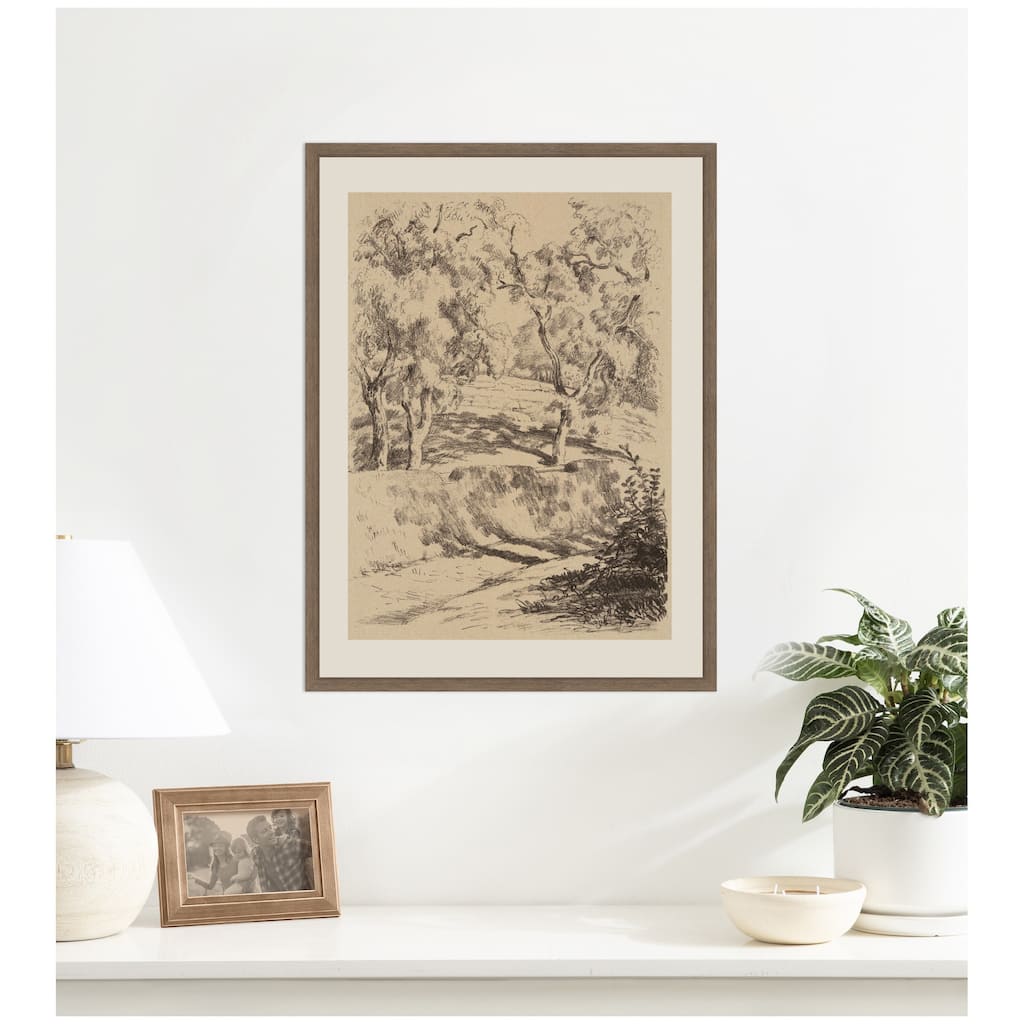 Kate and Laurel Near Brantome 1928 Roger Fry by Nostalgia Prints Framed Canvas Wall Art Print