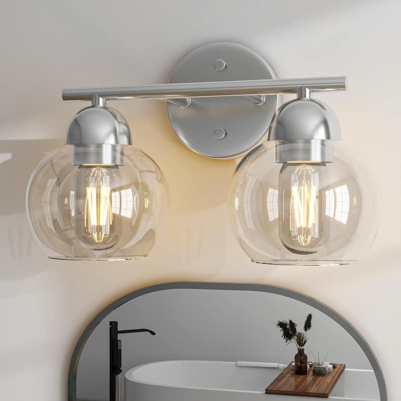 2-Light Bathroom Vanity Light - Brushed Nickle