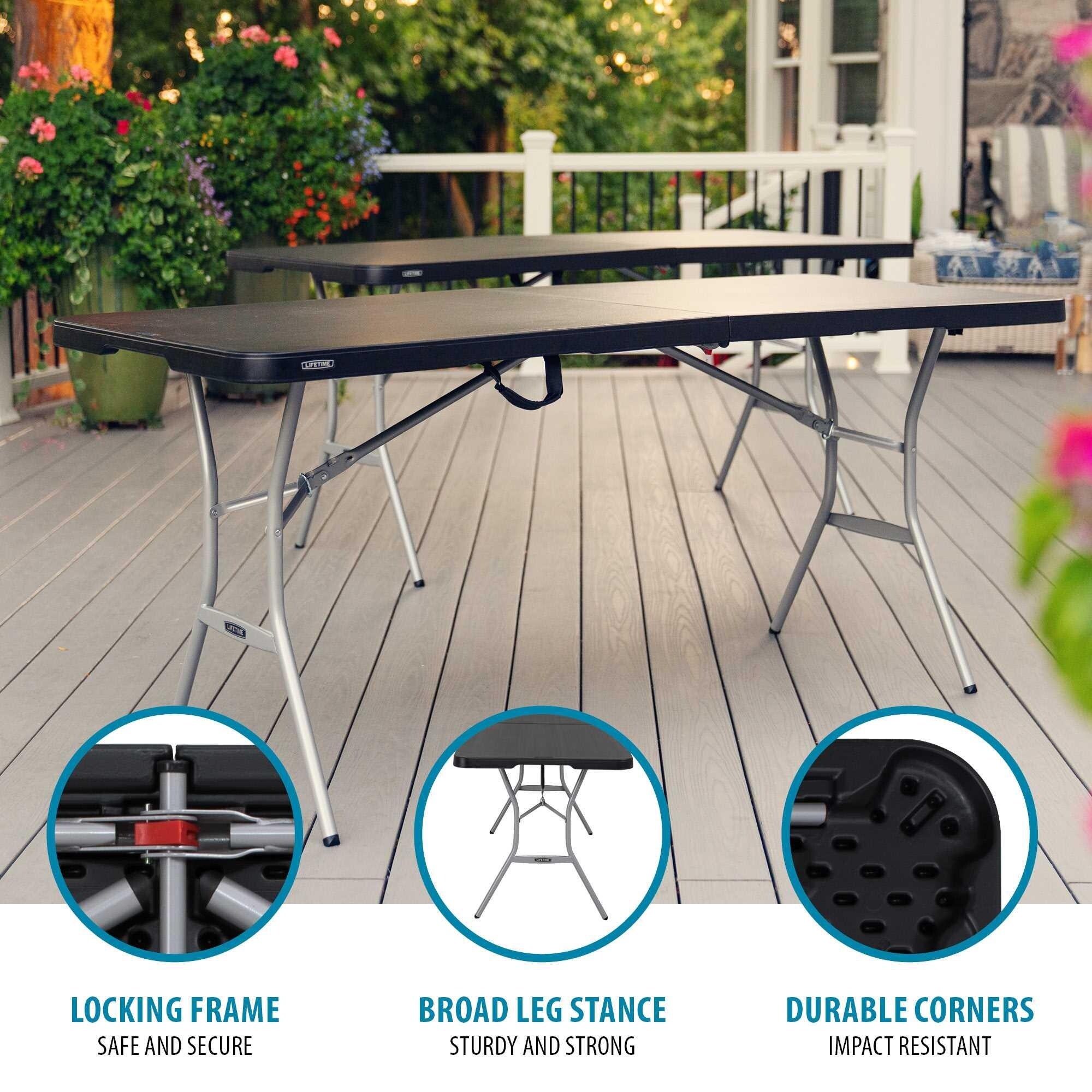 Lifetime - Brandclub - LIFETIME Folding Tailgate Table with Grill Rack,  Portable Outdoor Camping Station, 5-Foot, image size:2000x2000