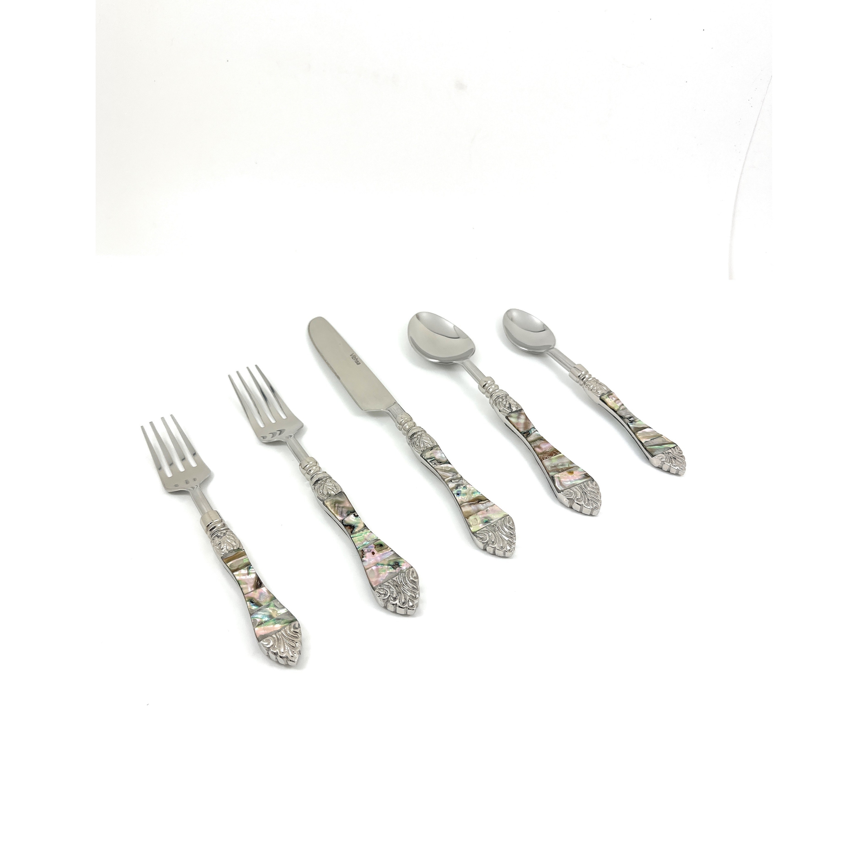 Vibhsa Luxe Collection Ornate Handle Gold Stainless Steel Flatware Set, 20-Piece Service for 4