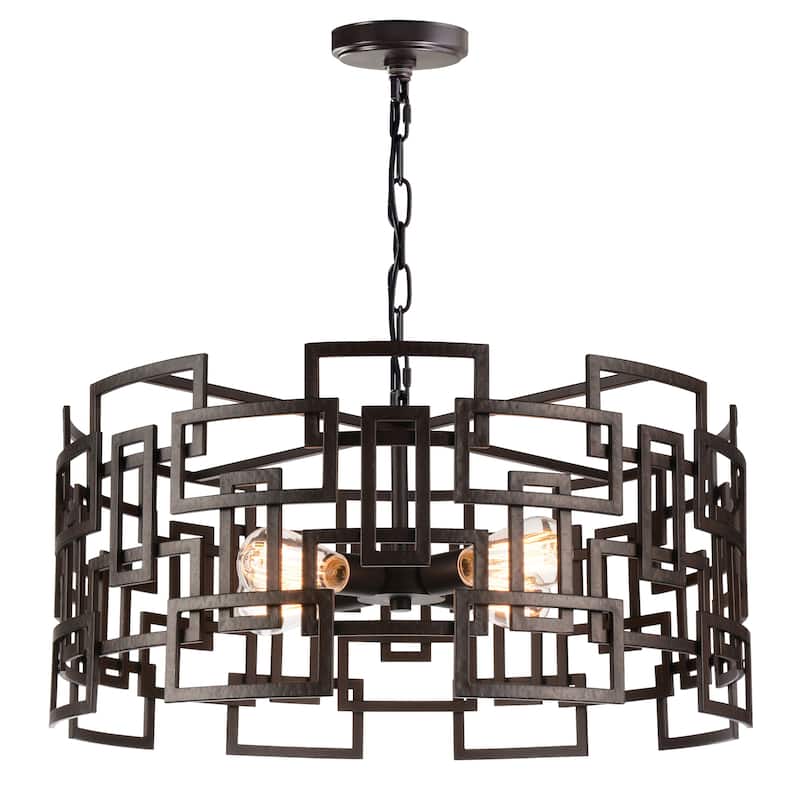 Litani 4 Light Down Chandelier With Brown Finish - Brown