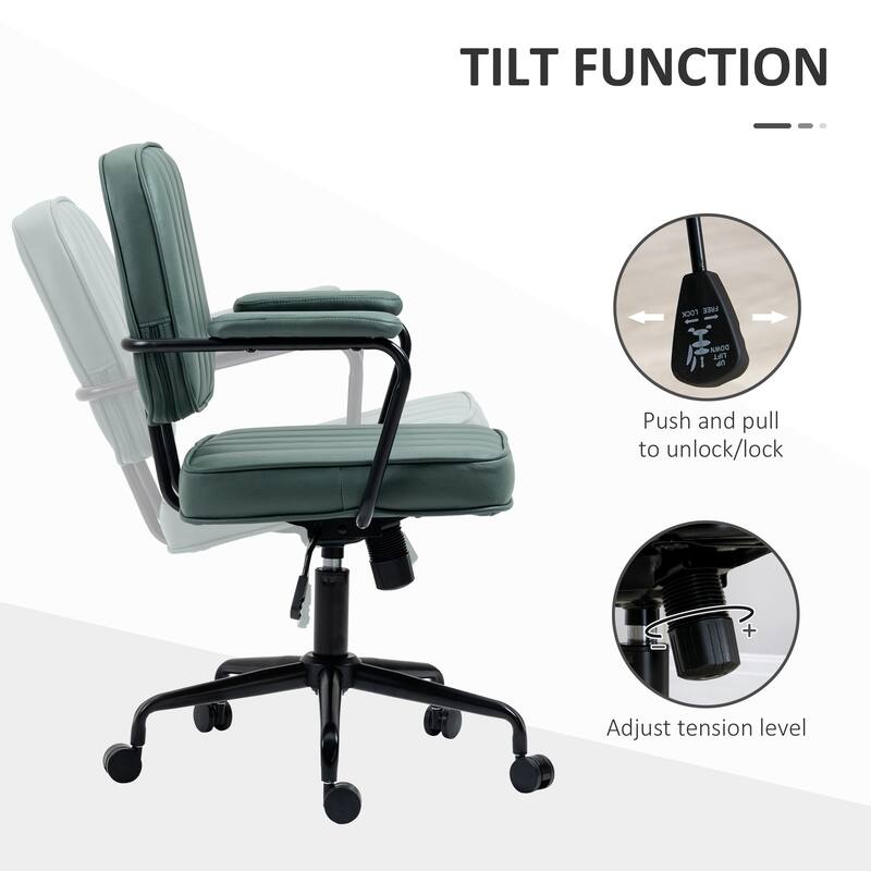 Stylish Office Chair Modern Office Chair with Adjustable Height Tilt and Back Support, for Office, Green