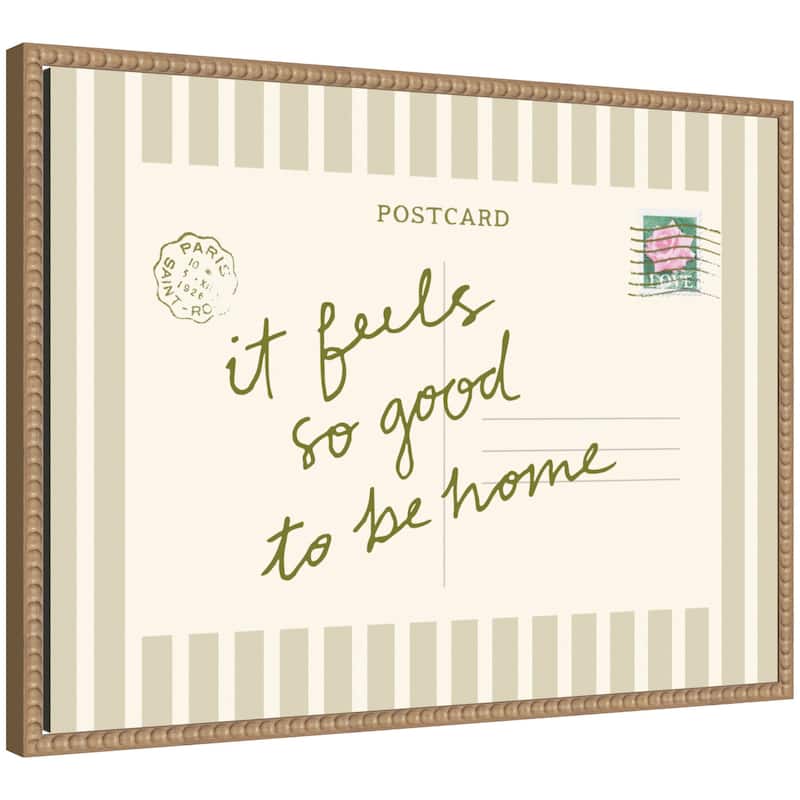 Kate and Laurel Vintage Postcard by Lucky Guava Framed Canvas Wall Art Print - 24x18