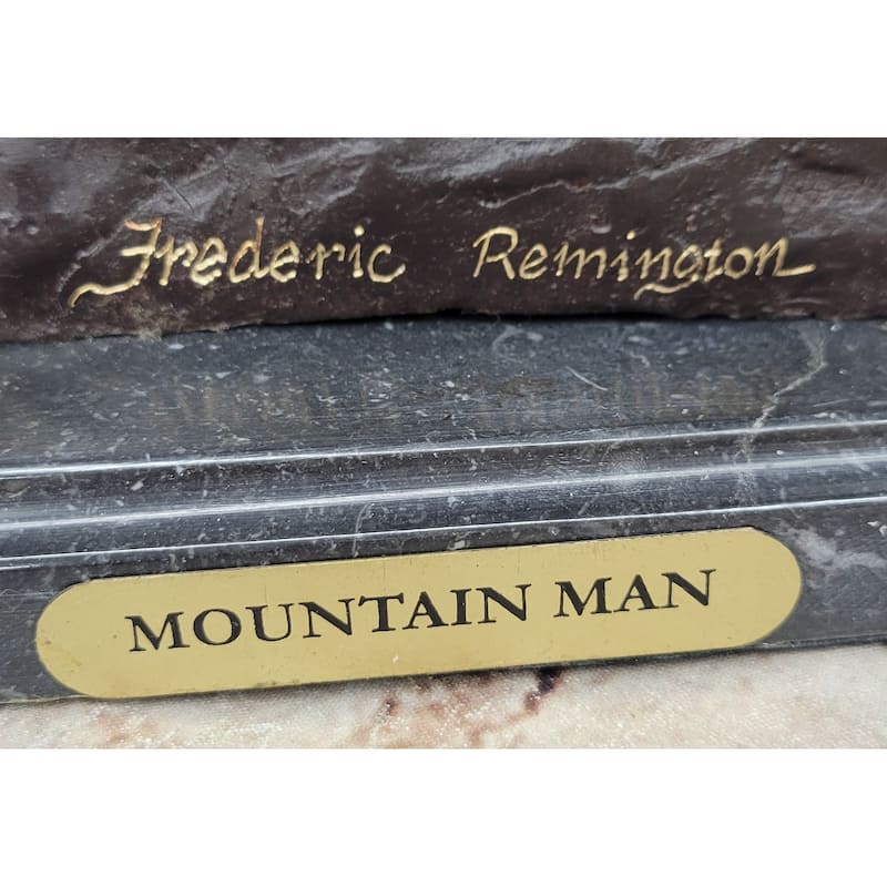 Mountain Man Frederic Remington Native American Indian Bronze Statue Sculpture 21 Inches X 17 Inches
