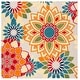 preview thumbnail 38 of 36, SAFAVIEH Cabana Elvezia Indoor/ Outdoor Waterproof Patio Floral Rug 9' Square - Ivory/Orange