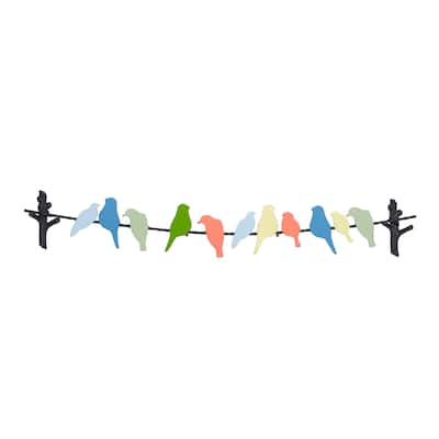 Metal Bird Indoor Outdoor Home Wall Decor - Multi Colored - Roche River Decor