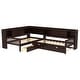 preview thumbnail 7 of 34, L-Shaped Twin Platform Bed with Trundle, Solid Wood Frame, Built-In Drawers & Shelves, No Box Spring Needed