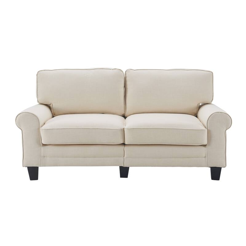 Serta Copenhagen 73" Sofa Couch for Two People, Pillowed Back Cushions and Rounded Arms, Durable Modern Upholstered Fabric
