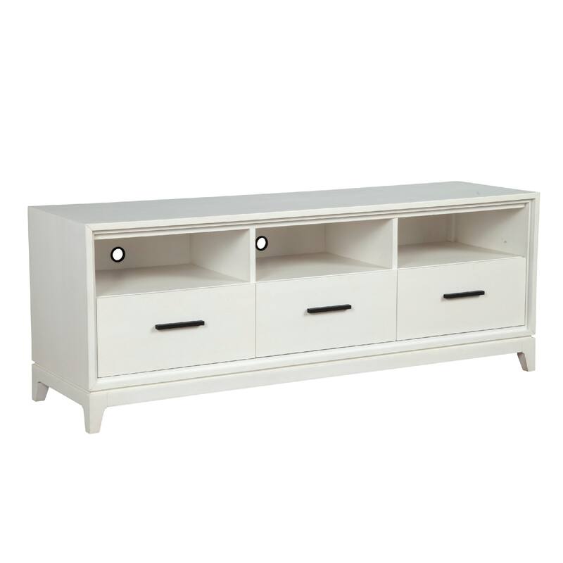 TV Console with 3 Drawers and 3 Compartments, Off White