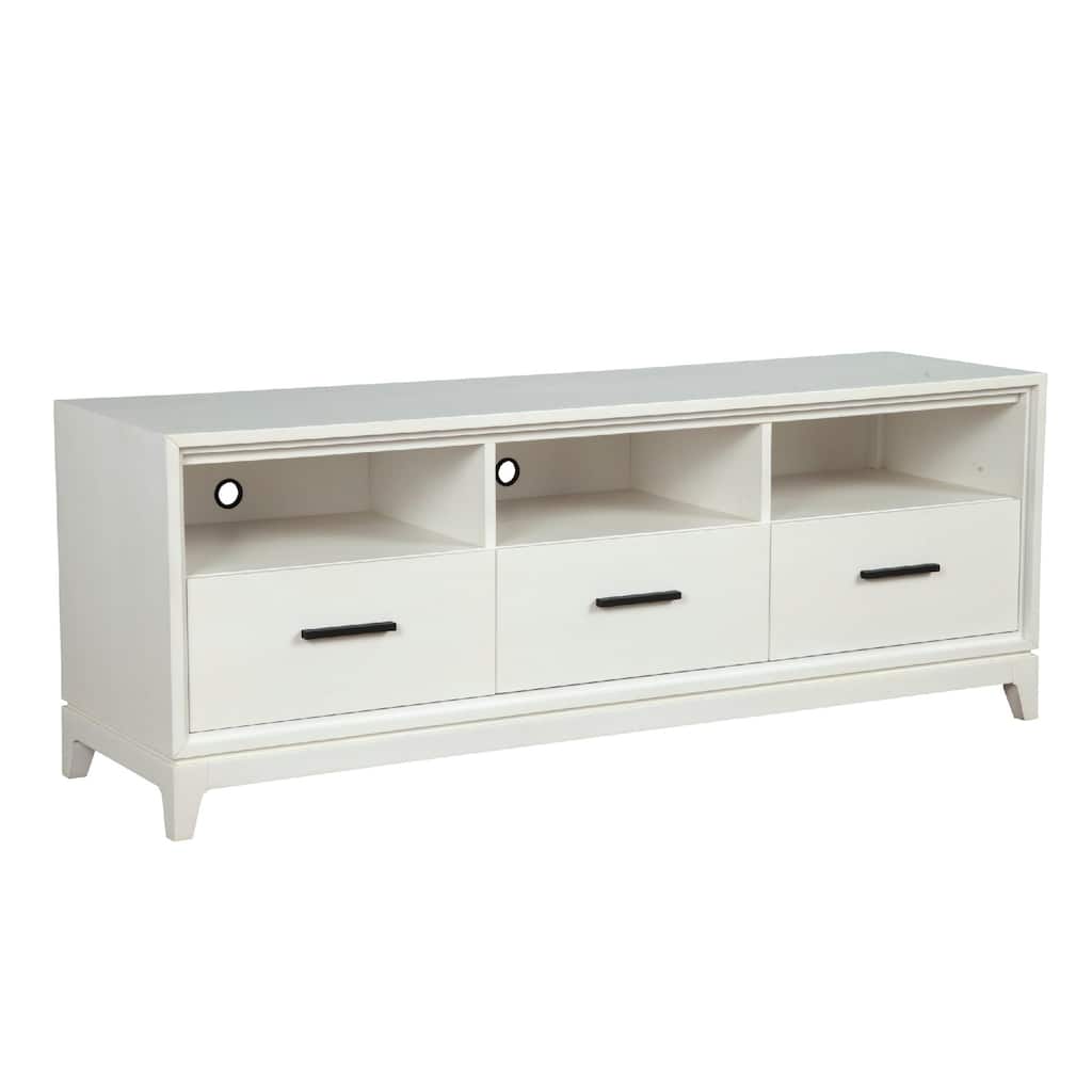 TV Console with 3 Drawers and 3 Compartments, Off White