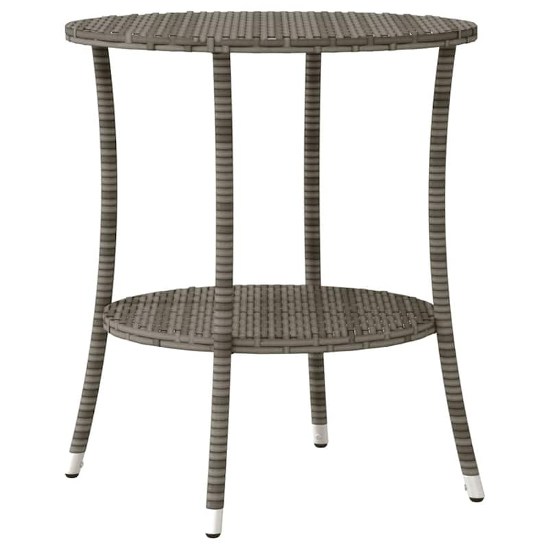 vidaXL 3 Piece Bistro Set with Cushions Gray Poly Rattan - 22.0 x 23.2 x 36.2