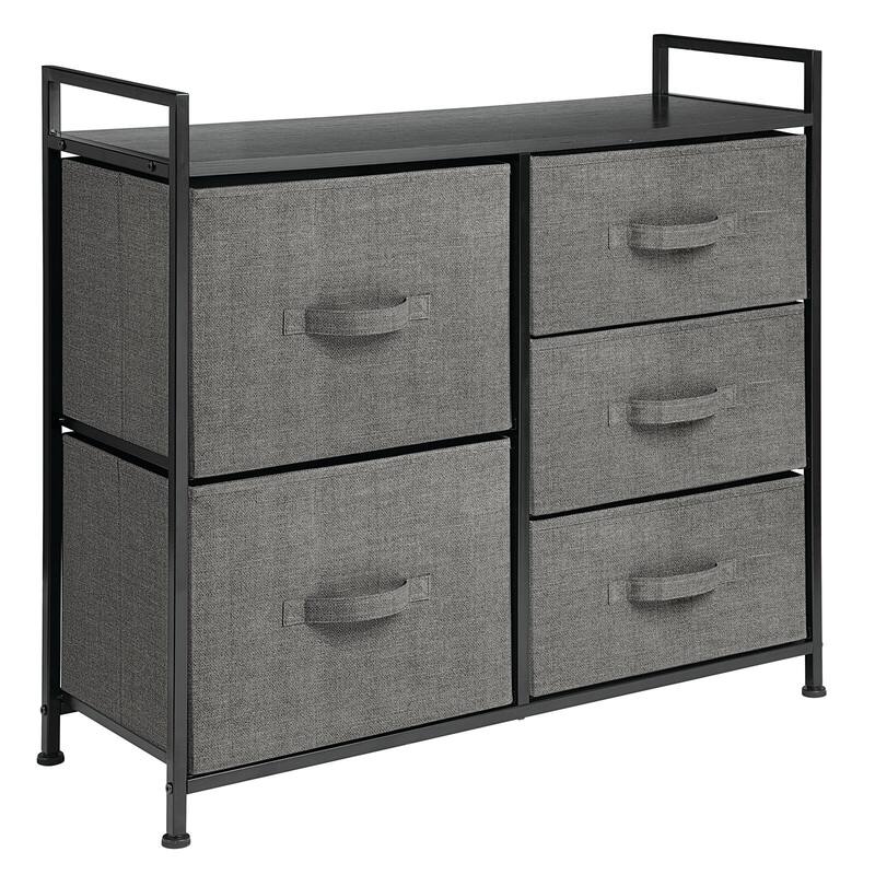 mDesign Wide Dresser Storage Tower Organizer Unit, 5 Drawers