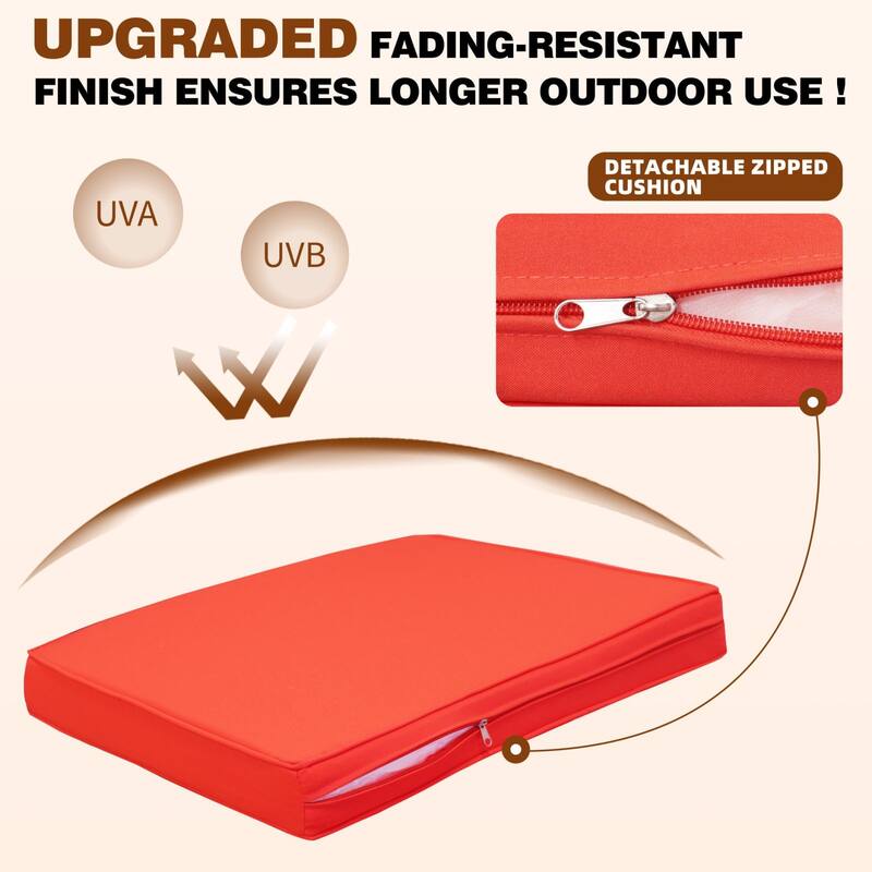 VEIKOUS 3-Piece Outdoor Wicker Patio Porch Rocking Chair and Rattan Coffee Table Set with Cushions and Pillows