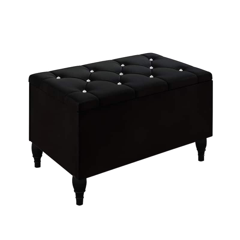 CraftPorch 2 Piece Bedroom Bench Set Velvet Wingback Upholstered Bed