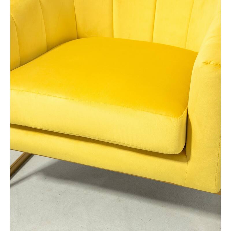 Modern Velvet Gold Accent Armchair