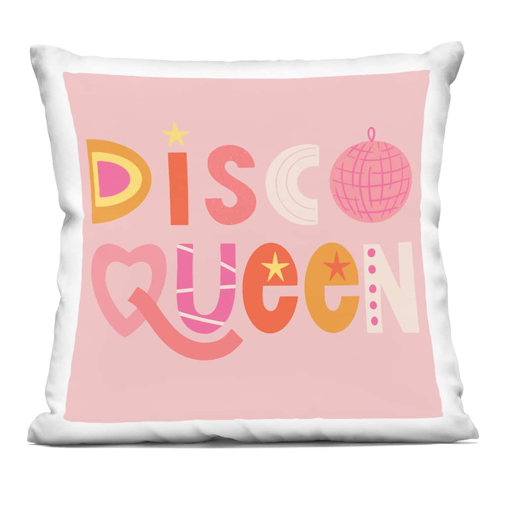 Stupell Disco Queen Pastel Pink Decorative Printed Throw Pillow Design by Sazerelli Designs