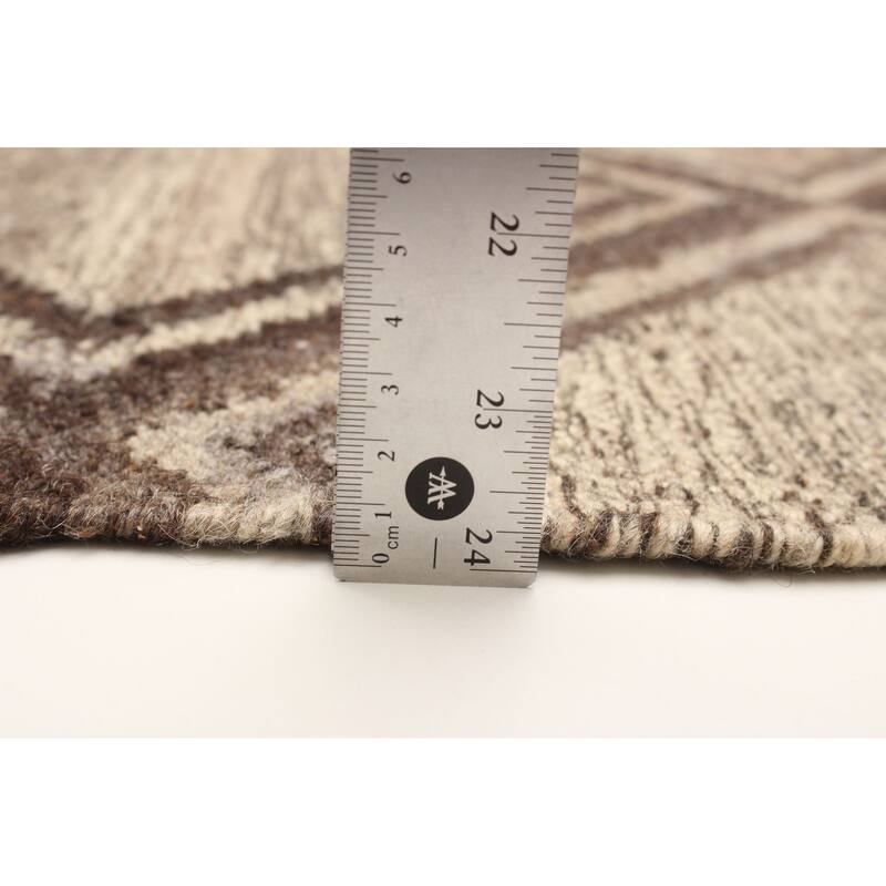 ECARPETGALLERY Flat-Weave Ankara FW Dark Brown Wool Kilim - 5'7 x 7'6