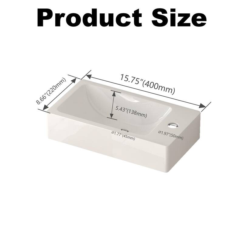 16" Small Bathroom Vanity Wall Mounted,Small Acacia Solid Wood Vanity With White Smc Resin Basin,Vanity With Soft-Close Door