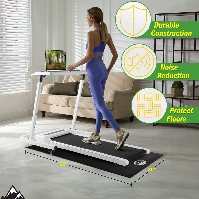 Exercise Bike Mat - 30x60in Non-Slip Waterproof Indoor Cycle or Treadmill Pad - 0.23-Inch-Thick Workout Mat by Wakeman