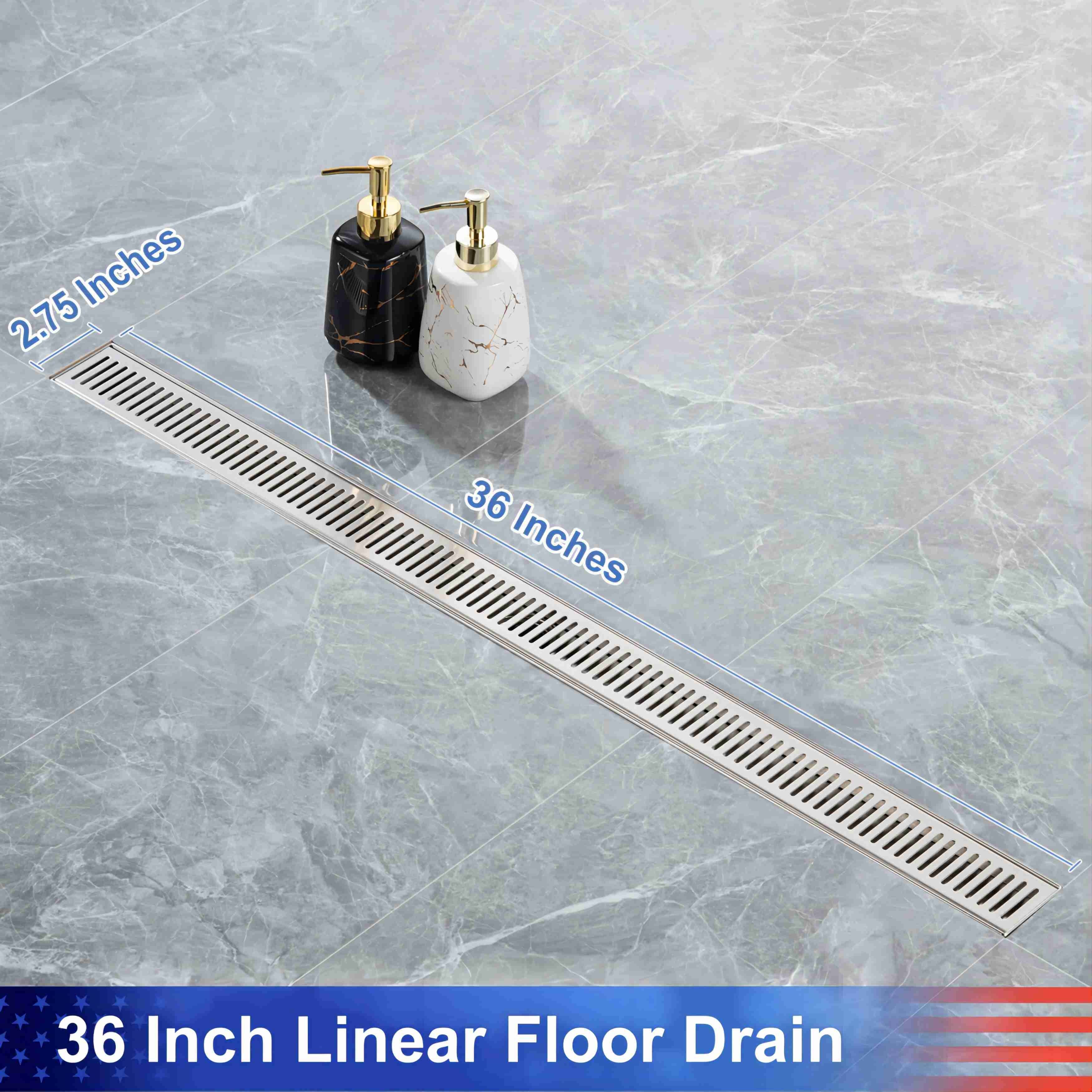 36'' W Linear Grid Shower Drain, Brushed Nickel Bed Bath & Beyond