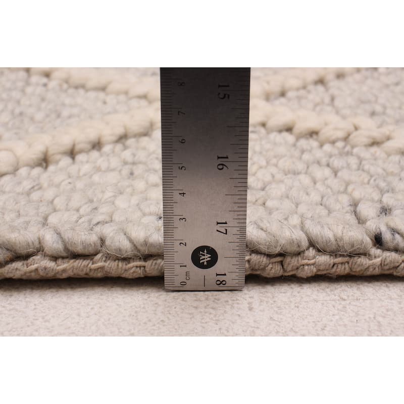 ECARPETGALLERY Braid weave Sienna Grey Wool Rug - 3' 2" x 5' 3"