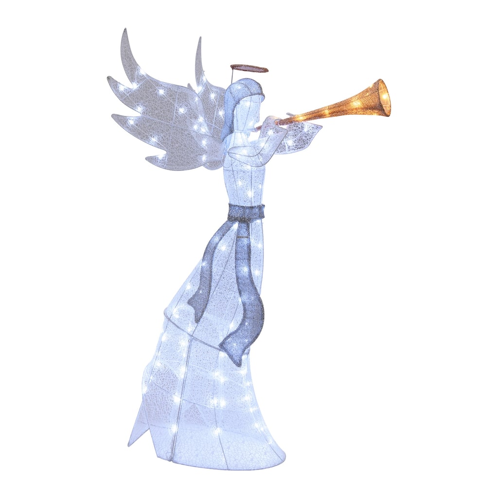 5 ft Pre-Lit Christmas Angel with 100 LED Lights and Outdoor Waterproof Holiday Decoration