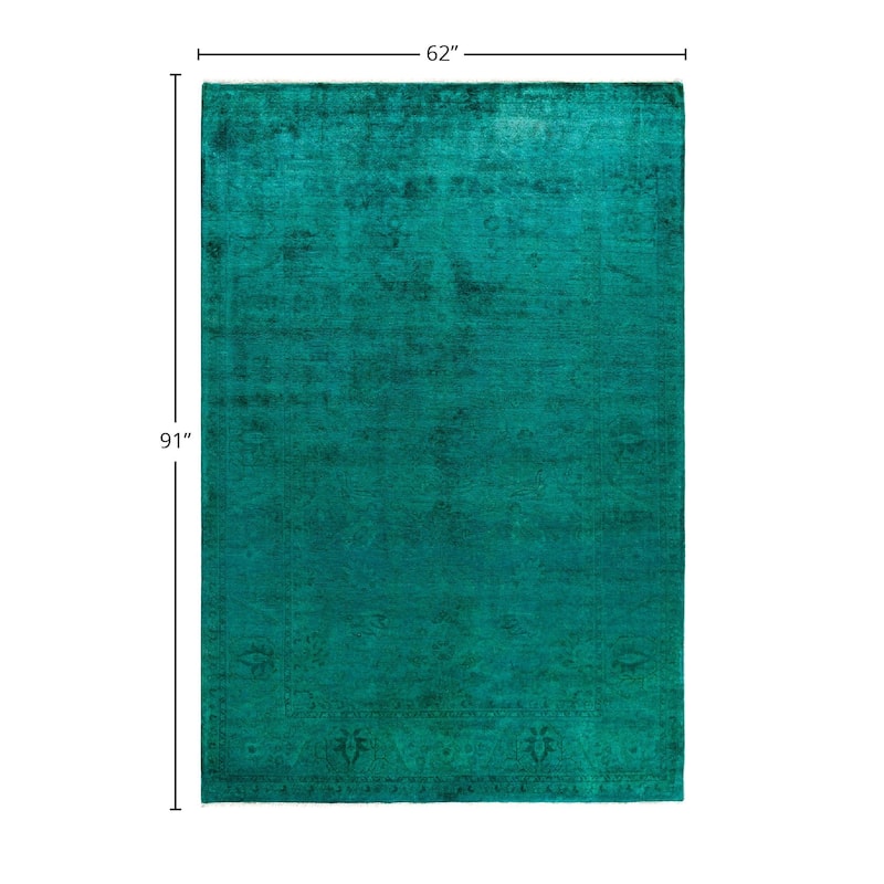 Contemporary Overdyed Wool Hand Knotted Area Rug - 5' 2" x 7' 7"