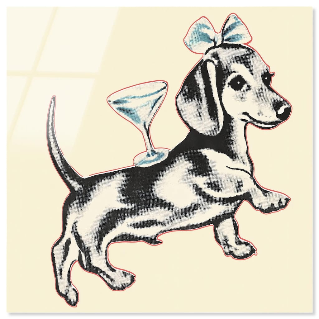 Martini Pup II Acrylic by Art Remedy, Ready to Hang