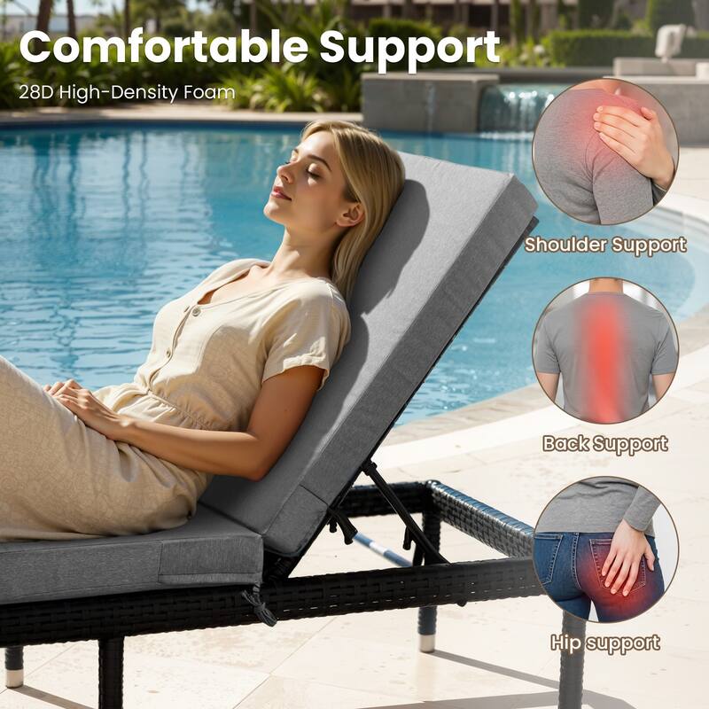 22.4 in W x 71.9 in L x 3.5 in Thickness Outdoor Chaise Lounge Replacement Cushion