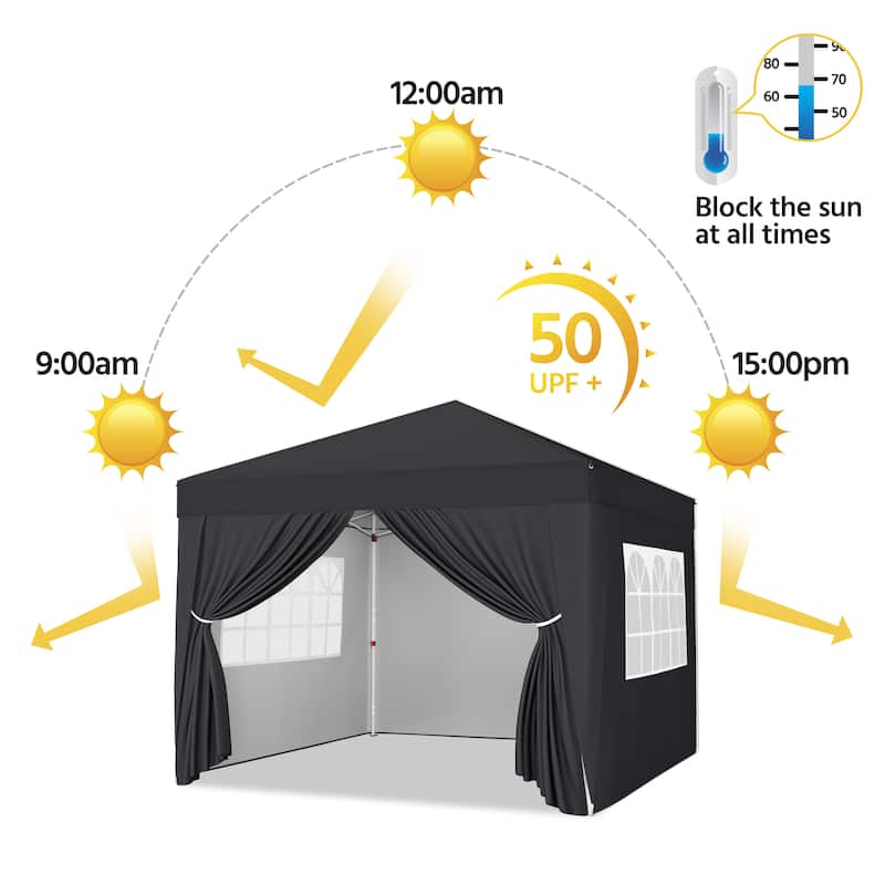 Yaheetech 10x10ft Pop Up Canopy with Sidewall Window for Marketing