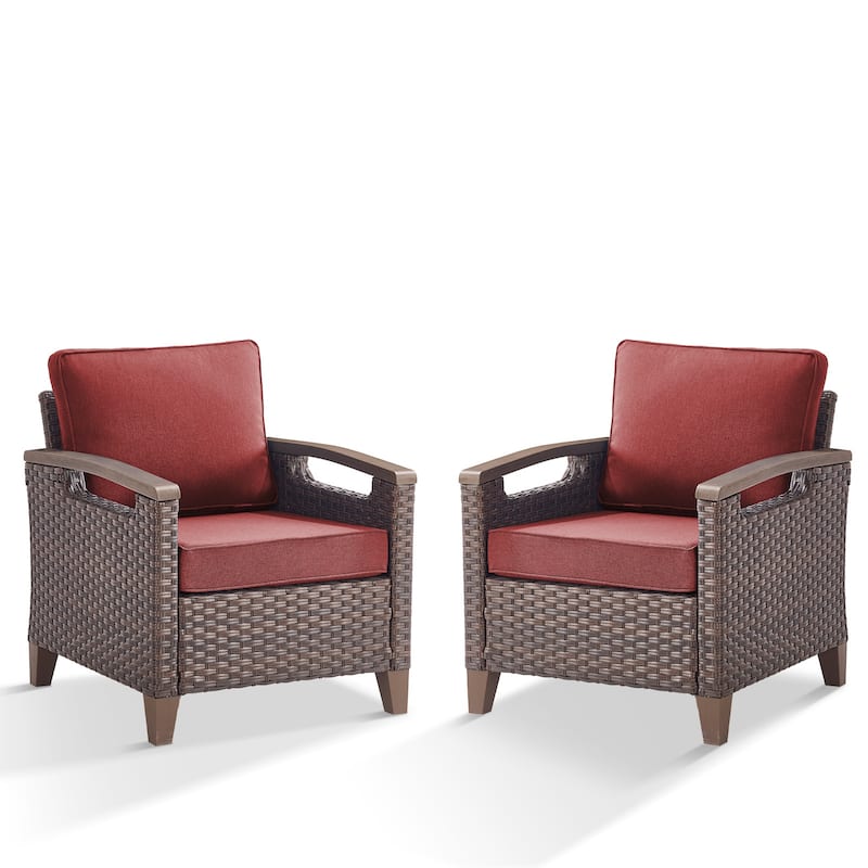 High Back Outdoor Patio Chairs Red Cushion