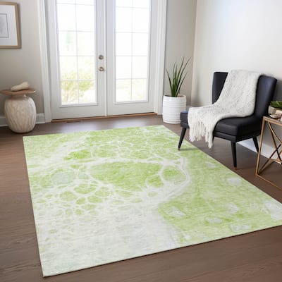Machine Washable Indoor/ Outdoor Chantille Abstract Contemporary Rug
