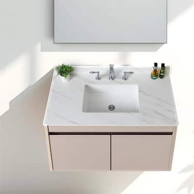 43" Marble Vanity Top with 3 Pre-drilled Faucet Holes, Undermount Sink