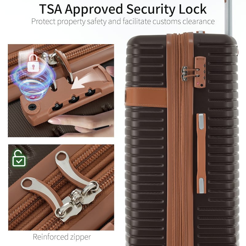 16/20/24/28 4-Piece Modern Expandable Luggage Sets with 4 Storage Bags, Swivel Wheels and TSA Lock for Boarding Travel